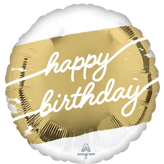 15 Pack: 17" Golden Birthday Foil Balloon